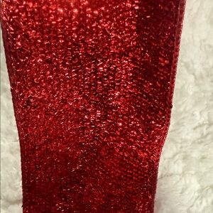 Shimmering  Red Wired Ribbon, 3.5” x 25’